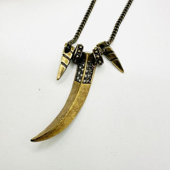 Giles & Brother x JM Brass Horn Toggle Necklace Rare - Picture 3 of 7